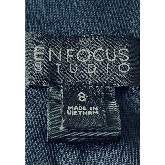 ENFOCUS STUDIO MIDI BLOUSON DRESS, WOMENS, 8, NAVY BLUE ORANGE PINK, TIE WAIST - Picture 7 of 8